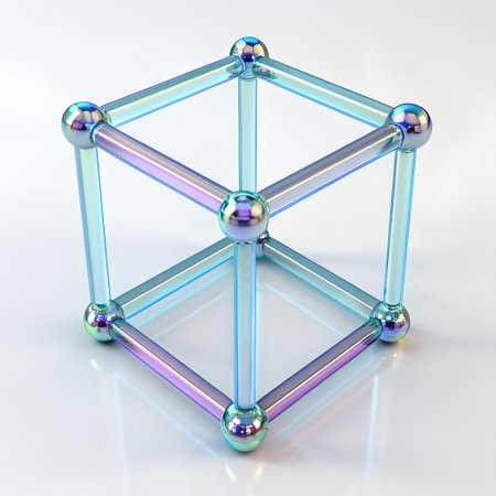 3d model of a cube. 3d illustration. White background.の素材