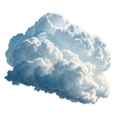 Clouds on a white background. 3d rendering, 3d illustration.の素材