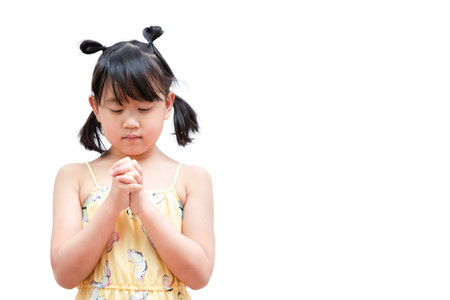 woman praying and worship to GOD Using hands to pray in religious beliefs and worship christian in...