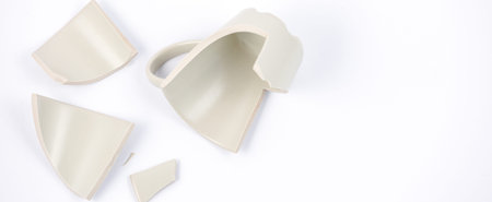 Broken Plate or broken  glass on the on the floor in the kitchen The concept of accidents in the...