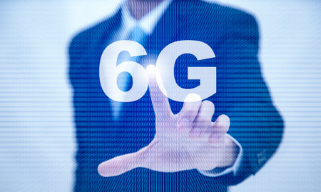 Business touch technology 6G of mobile telecommunication network in Europe for high speed wireless...