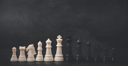 Business strategy competitive ideas concept with chess board game.Business competition, Fighting and...