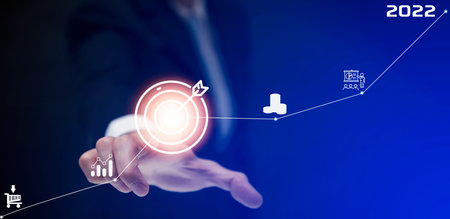 Business analytics and financial concept, Plans to increase business growth and an increase...