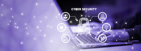 Cyber security and Security password login online concept  Hands typing and entering username and...