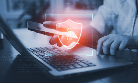 Cyber security and Security password login online concept  Hands typing and entering username and...