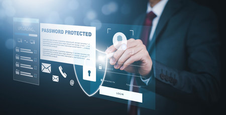 Cyber security and Security password login online concept  Hands typing and entering username and...