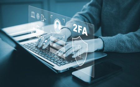 Cyber security and 2FA Security password login online concept  Hands typing and entering username and password of social media, log in with smartphone to an online bank account, data protection hackerの写真素材
