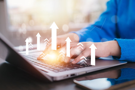 Ideas and perspectives, Stock investment stock market for analysis technical grap. Businessman hand...
