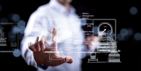 Industrial Engineer and AI, Artificial Intelligence concept, Manager Technical Industrial Engineer...