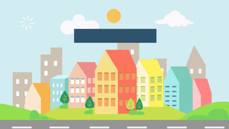Colorful townのイラスト素材
