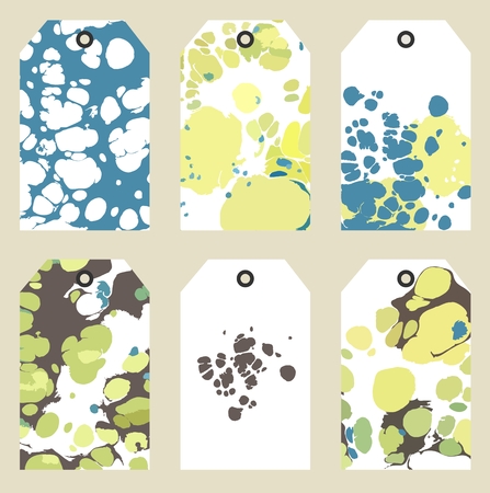 Collection of creative trendy cards. Abstract painting templates. Ebru art.のイラスト素材