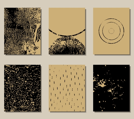Vector set of abstract cards. Creative business cards.のイラスト素材
