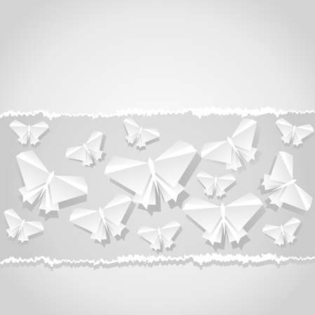 Origami  background. Paper is transformed to butterflies.のイラスト素材