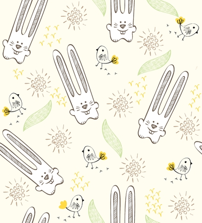 Cute hand draw seamless pattern for kids.のイラスト素材