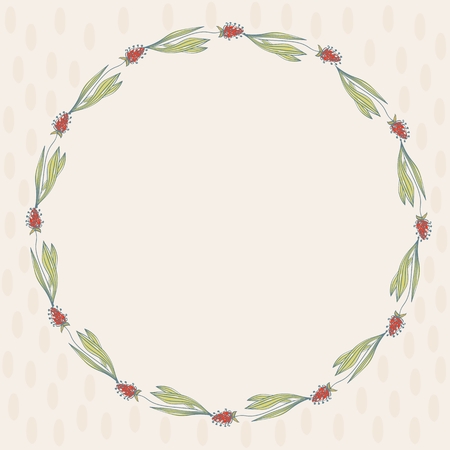 Vector floral greeting card with  florals.  Realistic plants.のイラスト素材