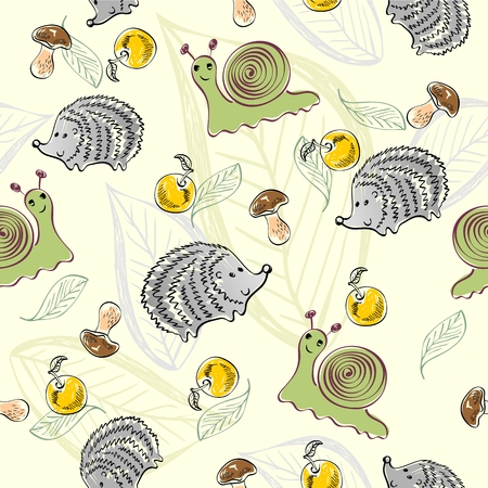 Sweet babies doodle seamless pattern. Pastel background.のイラスト素材