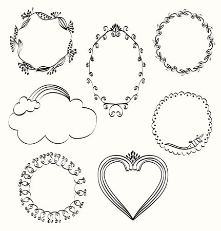 Illustration of Hand Drawn Doodles and Design Elements.のイラスト素材