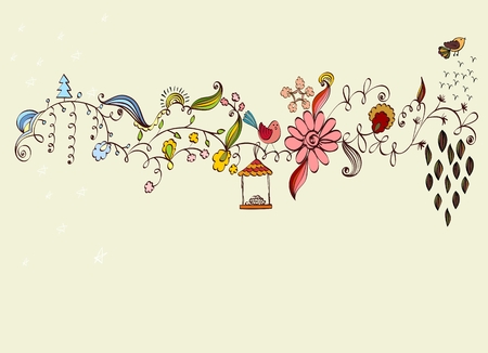 Vector illustration of the four seasons .のイラスト素材