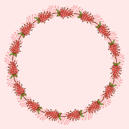 Vector floral greeting card with  florals.  Realistic plants.のイラスト素材