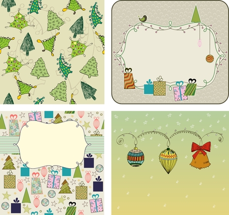 Christmas  and new year in the style retro.のイラスト素材