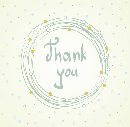 Vector Thank you script greeting card in frameのイラスト素材