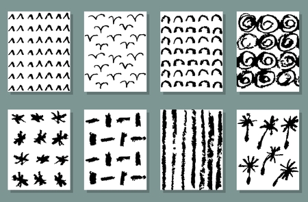 Vector modern brush spot pattern. Hand drawn artistic cards.のイラスト素材