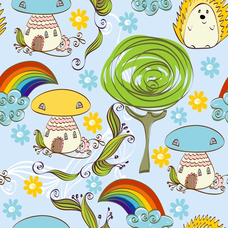 Cute hand draw seamless pattern for kids.のイラスト素材