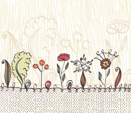 Flowers fantasy. Cute background  for your text.のイラスト素材