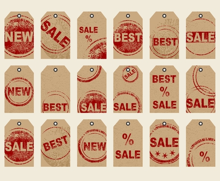 Set of tags - sale, bonus, best, new and moreのイラスト素材