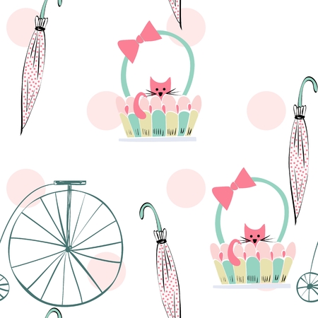 Vintage seamless patternのイラスト素材