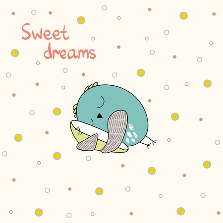 Cartoon Sleeping owl.のイラスト素材