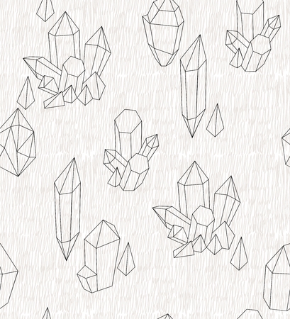 Hand drawn crystalsのイラスト素材