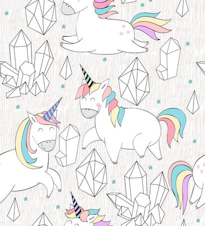 Magic cute unicornsのイラスト素材