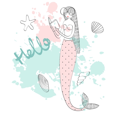 Vector cute mermaidのイラスト素材