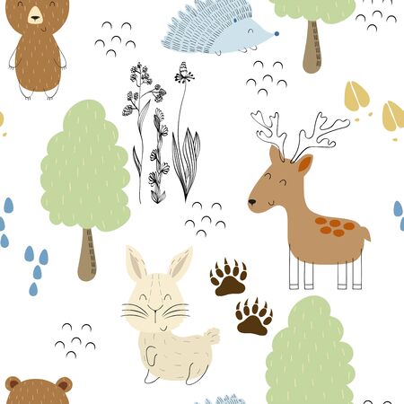 Vector forest pattern.のイラスト素材