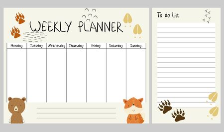 Vector weekly plannerのイラスト素材