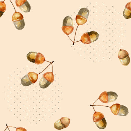 Watercolor forest pattern.の写真素材
