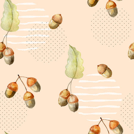 Watercolor forest pattern.の写真素材