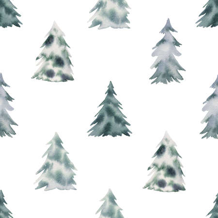 Seamless winter pattern with trees.の写真素材