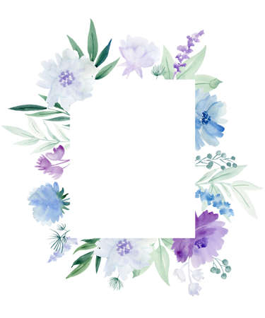 Frame with bright flowers.の写真素材