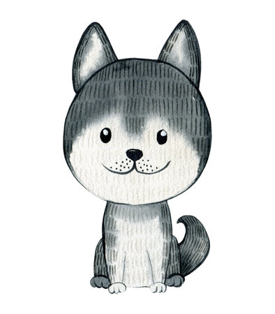 Watercolor dog.の写真素材