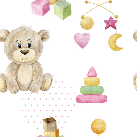Seamless pattern with teddy bear.の写真素材