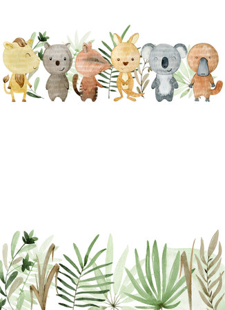 Watercolor australian frame.の写真素材