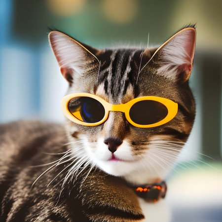 Cat with glassesの素材