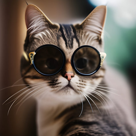 Cat with glassesの素材