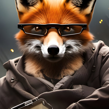 Fox with glassesの素材