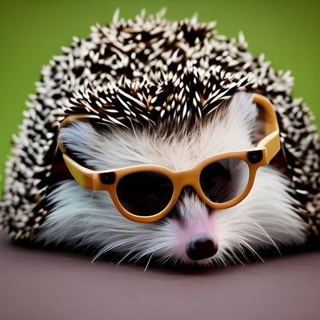 Hedgehog with glassesの素材