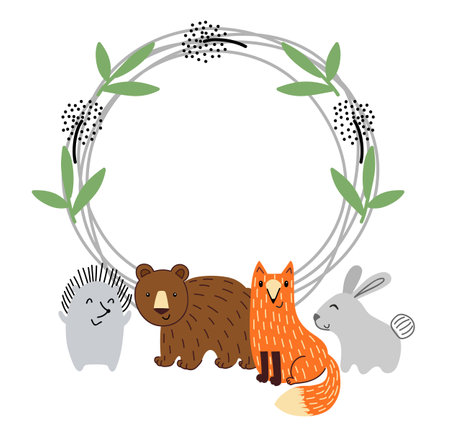 Vector forest frame.のイラスト素材