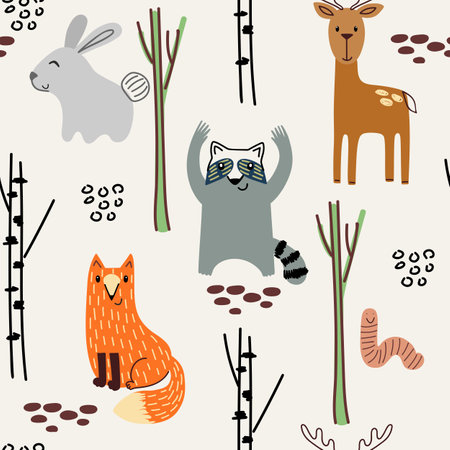 Vector forest animals.のイラスト素材