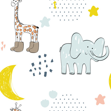 Cute safari animals.のイラスト素材